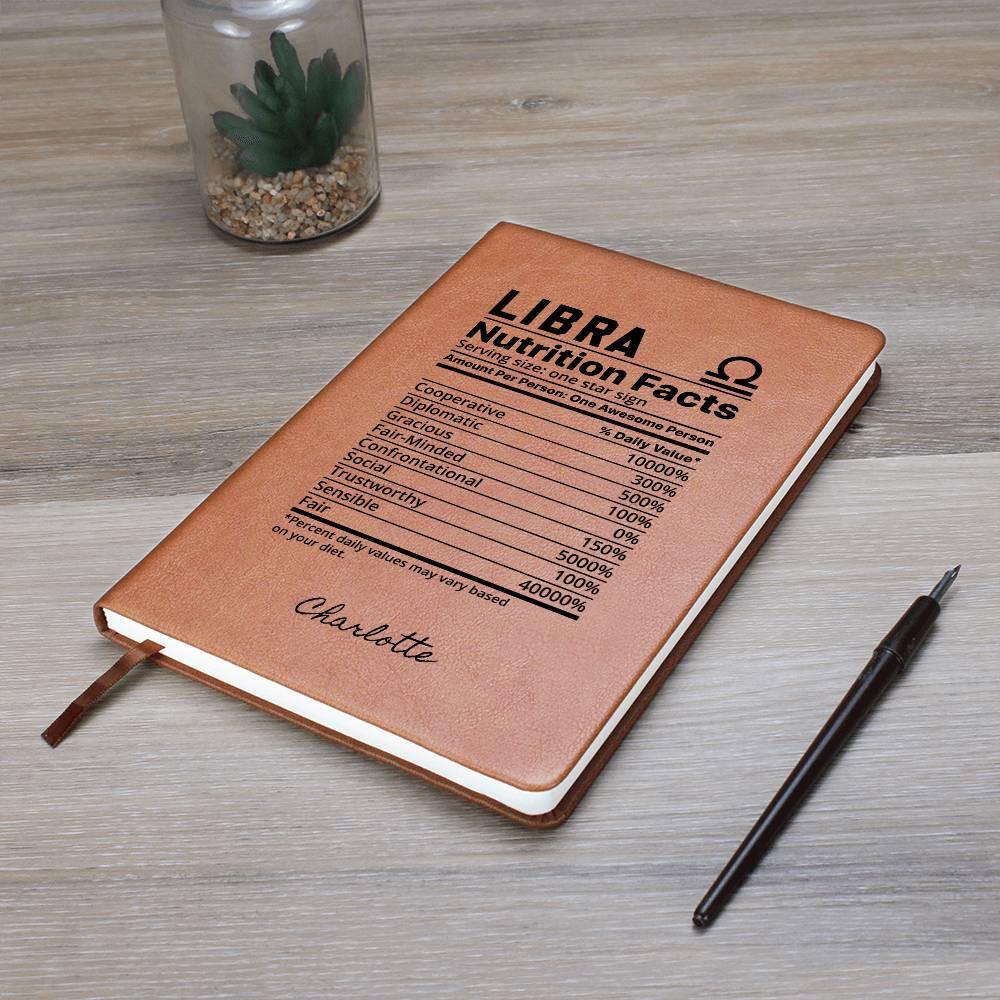 Libra nutrition facts Personalized Leather Journal – Gift for Libra – view 9