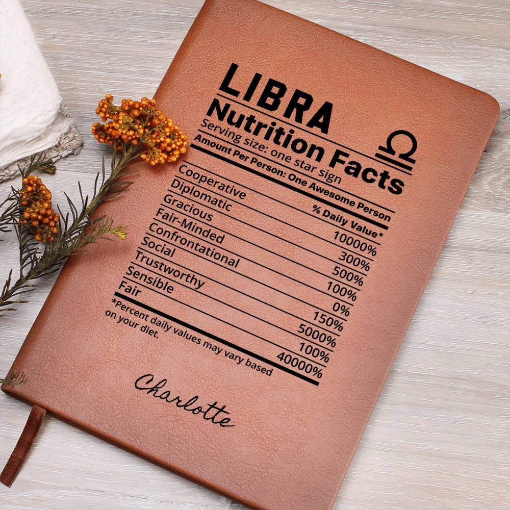 Libra nutrition facts Personalized Leather Journal – Gift for Libra