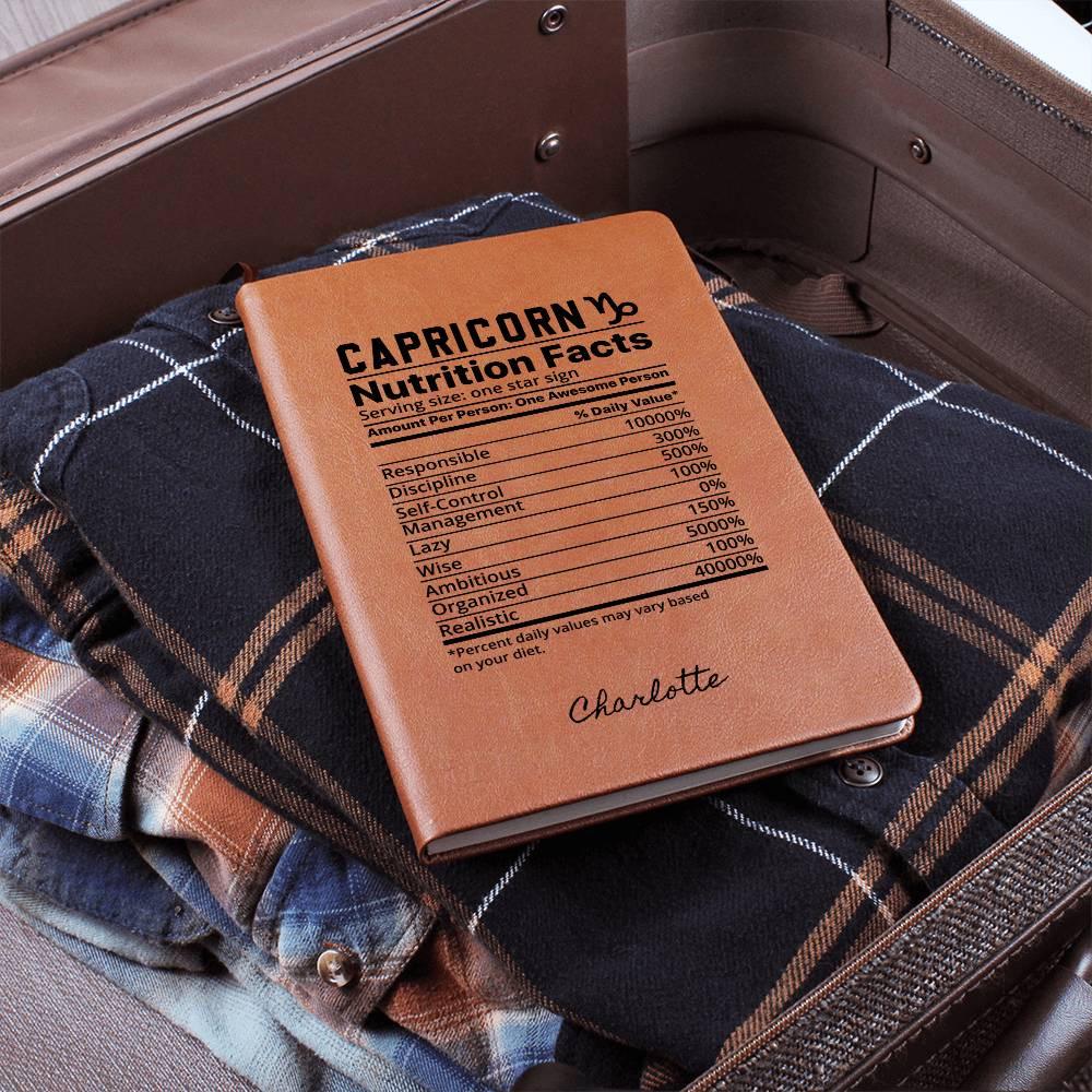 Personalized Capricorn Zodiac Vegan Leather Journal – view 5