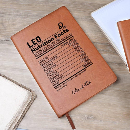 Personalized Leo nutrition facts Zodiac Journal – Gift for Leo Friend – view 9
