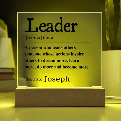 Custom Leader LED Acrylic Plaque – Unique Gift for Team Leader – view 4
