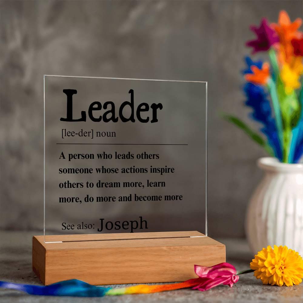 Custom Leader LED Acrylic Plaque – Unique Gift for Team Leader – view 9
