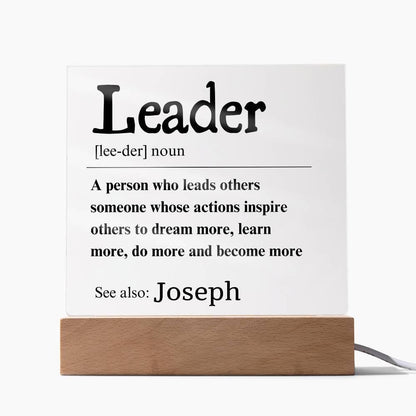 Custom Leader LED Acrylic Plaque – Unique Gift for Team Leader – view 7