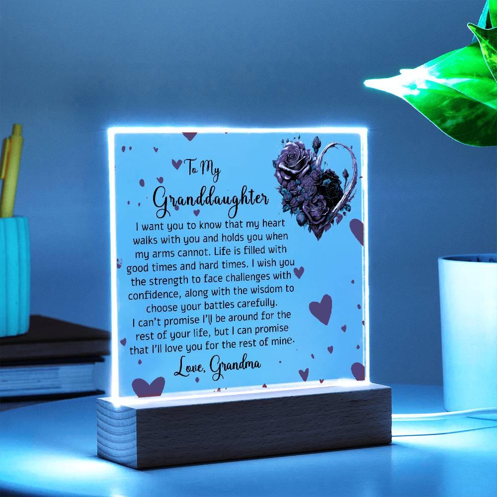 To my Granddaughter LED Acrylic Plaque Granddaughter gift – view 5