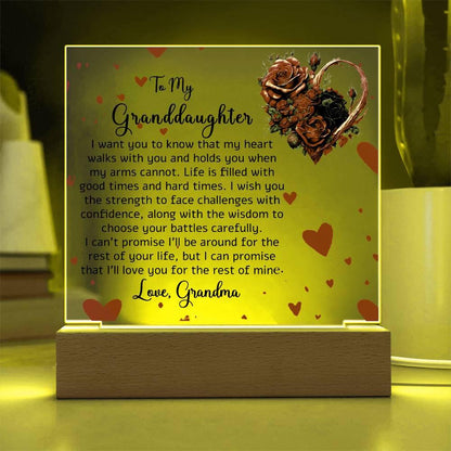 To my Granddaughter LED Acrylic Plaque Granddaughter gift – view 3