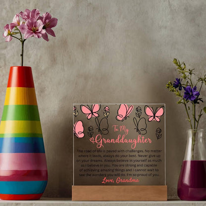To My Granddaughter Butterfly Acrylic Plaque Gift from Grandma – view 10