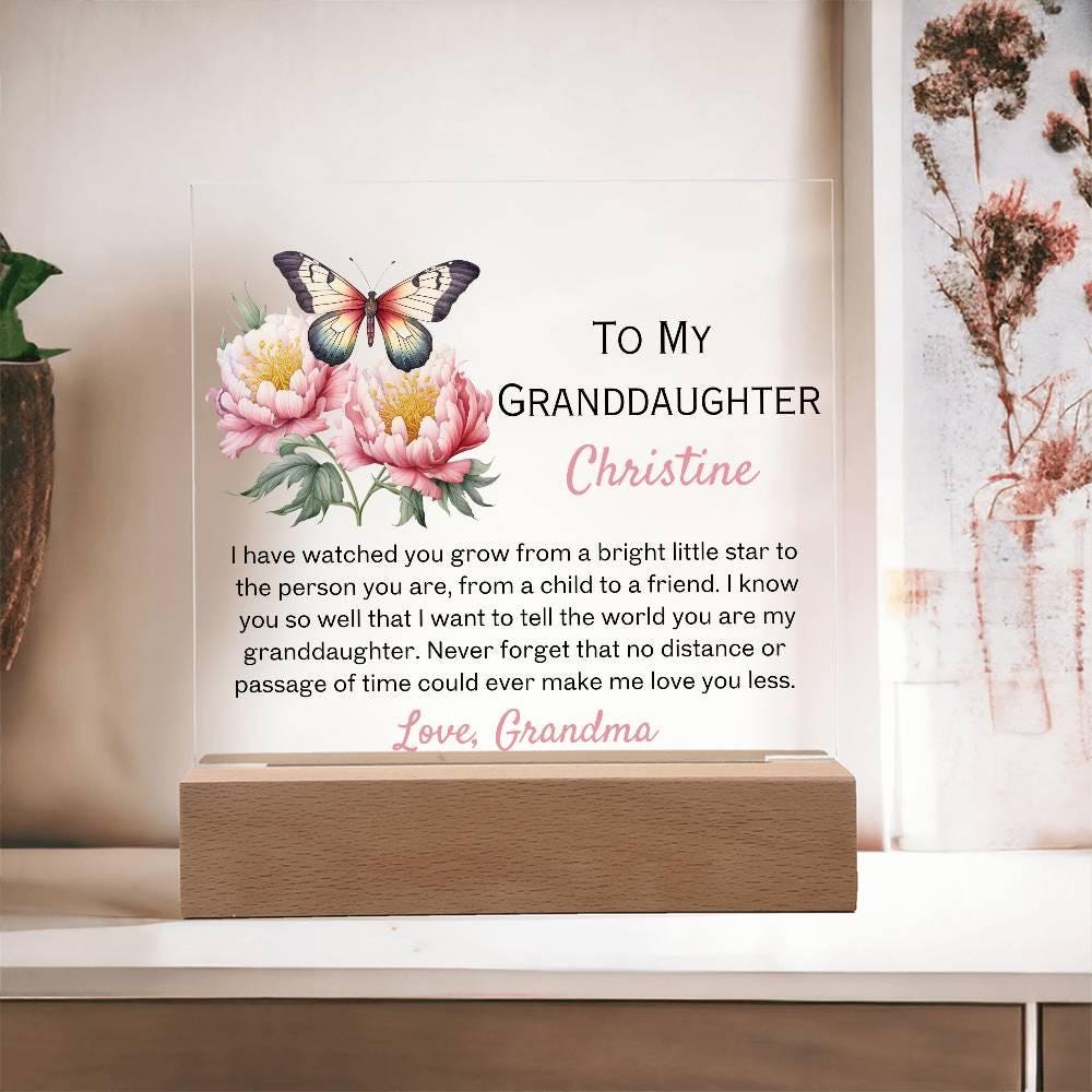 To my granddaughter floral personalized Acrylic plaque from grandma – view 9