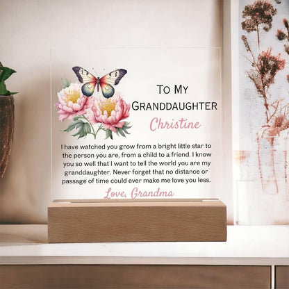 To my granddaughter floral personalized Acrylic plaque from grandma – view 9