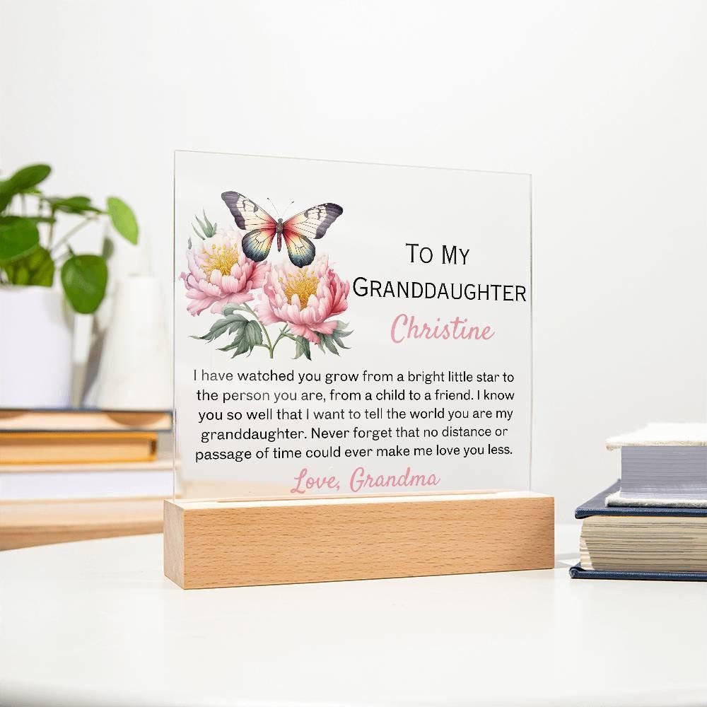 To my granddaughter floral personalized Acrylic plaque from grandma – view 8