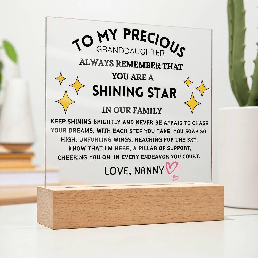 Personalized Granddaughter Acrylic Plaque Gift from Grandma