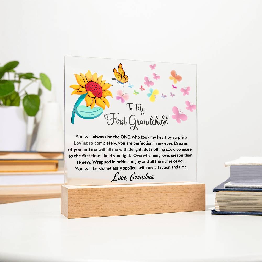 First Grandchild acrylic plaque gift for new grandma – view 4