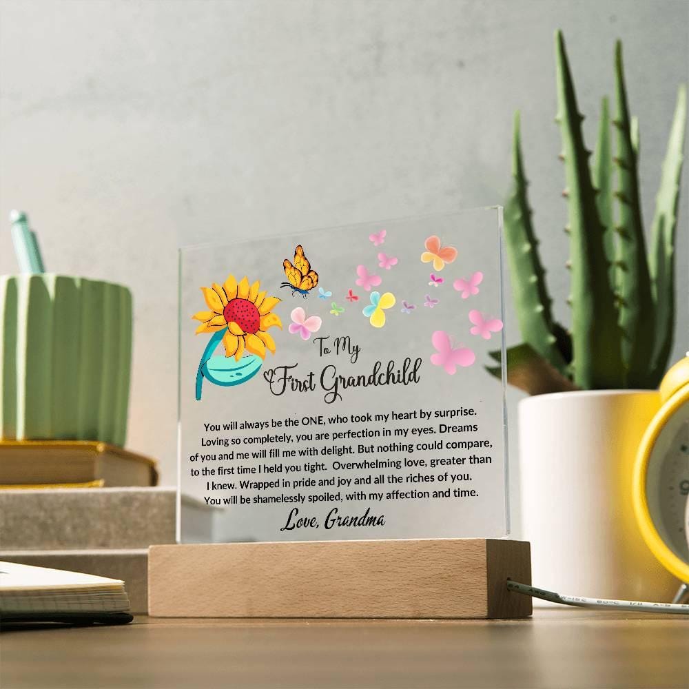 First Grandchild acrylic plaque gift for new grandma – view 3