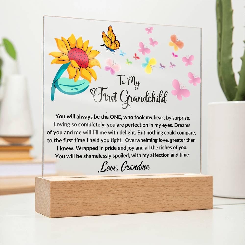 First Grandchild acrylic plaque gift for new grandma