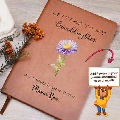 Granddaughter birth month flower journal grandma keepsake