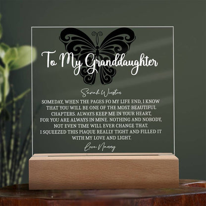 Granddaughter butterfly Square acrylic plaque gift from grandma