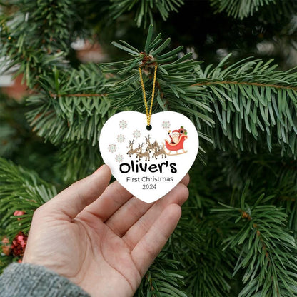 2024 Personalized Baby's First Christmas Heart Ornament - Newborn – view 5