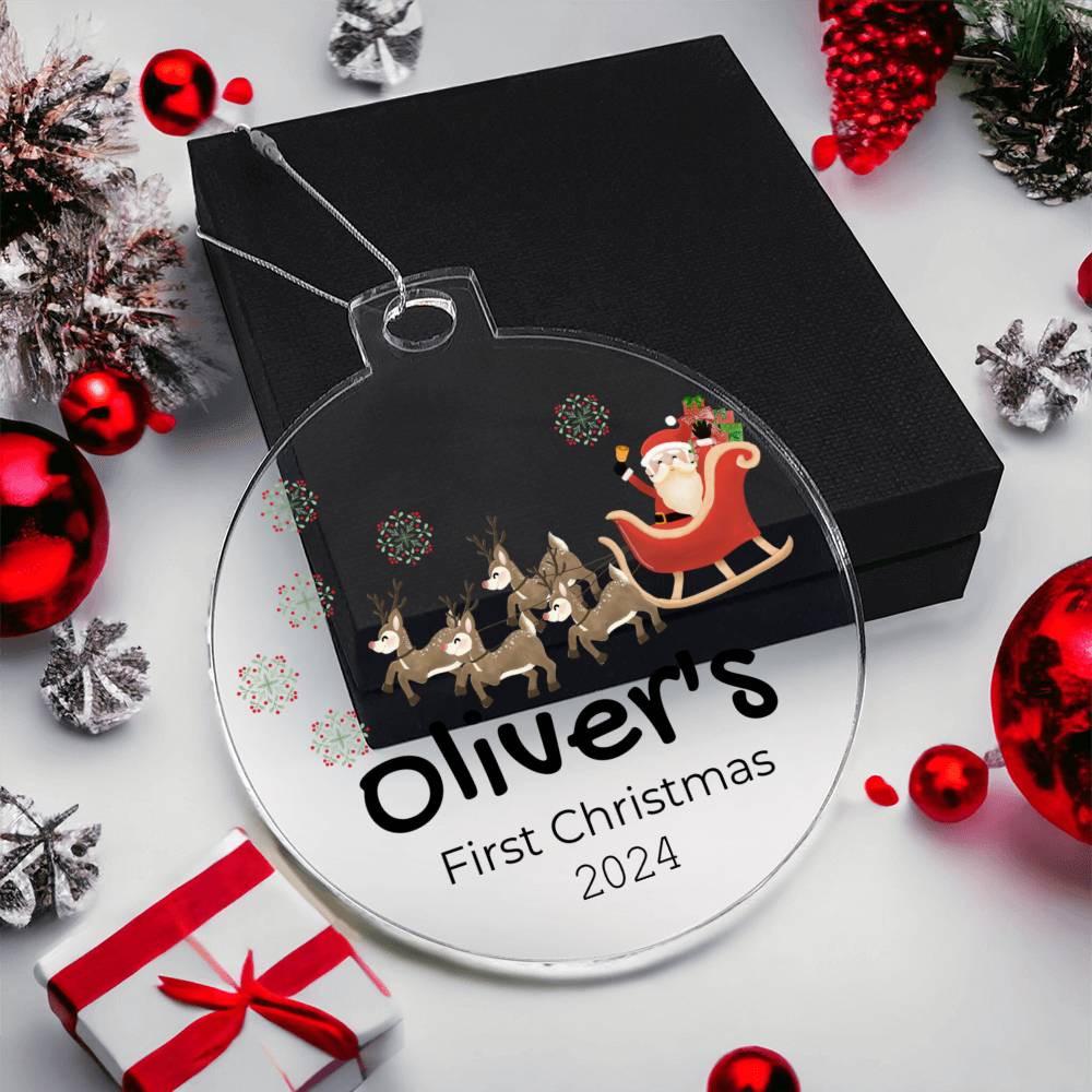 2024 Personalized Baby's First Christmas Heart Ornament - Newborn