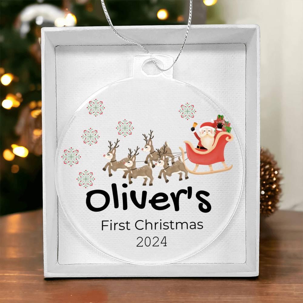 2024 Personalized Baby's First Christmas Heart Ornament - Newborn – view 2