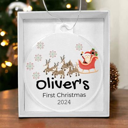 2024 Personalized Baby's First Christmas Heart Ornament - Newborn – view 2