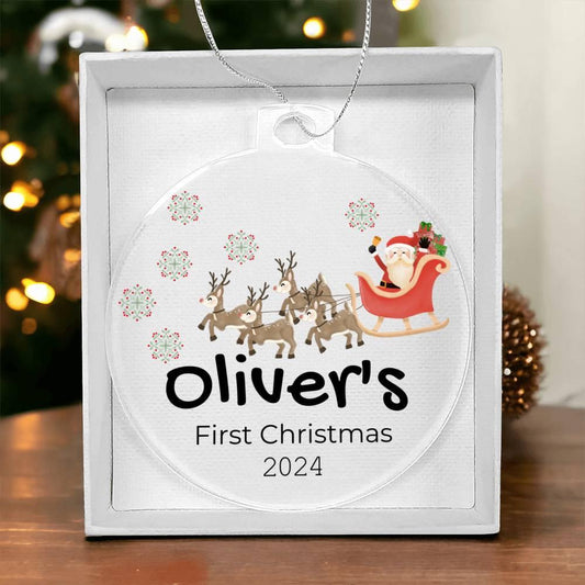2024 Personalized Baby's First Christmas Heart Ornament - Newborn – view 2