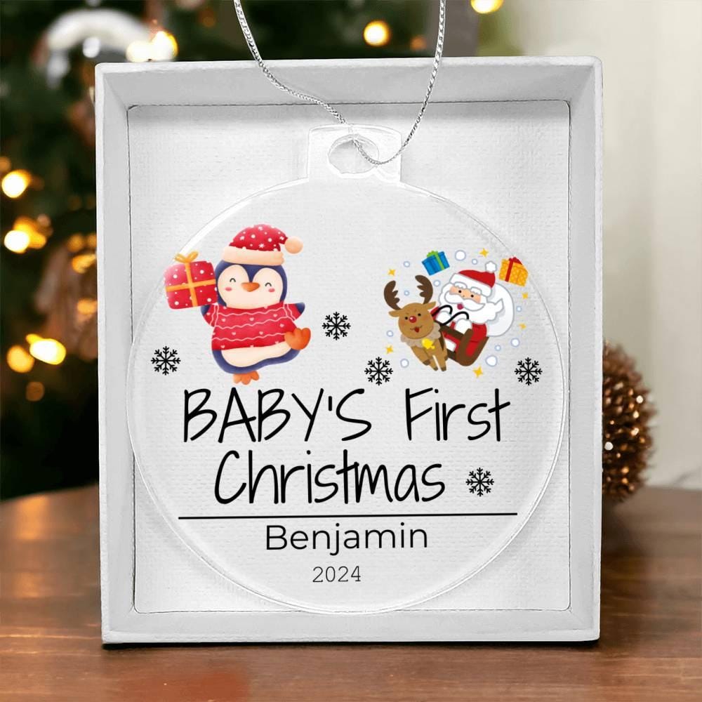 Baby's First Christmas Heart Ornament 2024 - Newborn Keepsake Gift – view 4