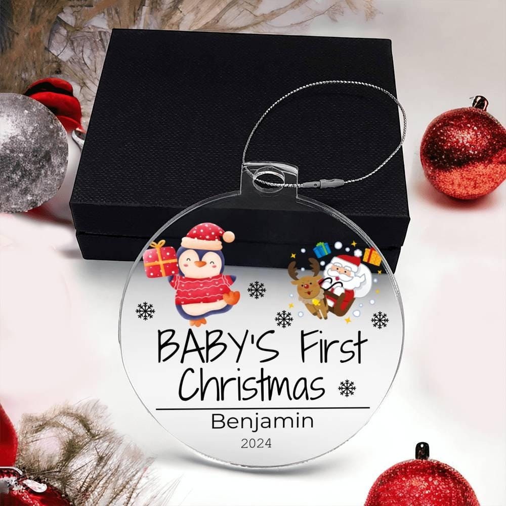 Baby's First Christmas Heart Ornament 2024 - Newborn Keepsake Gift – view 3