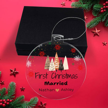 First Christmas Married Ornament 2024 - Personalized Mr. & Mrs. – view 3