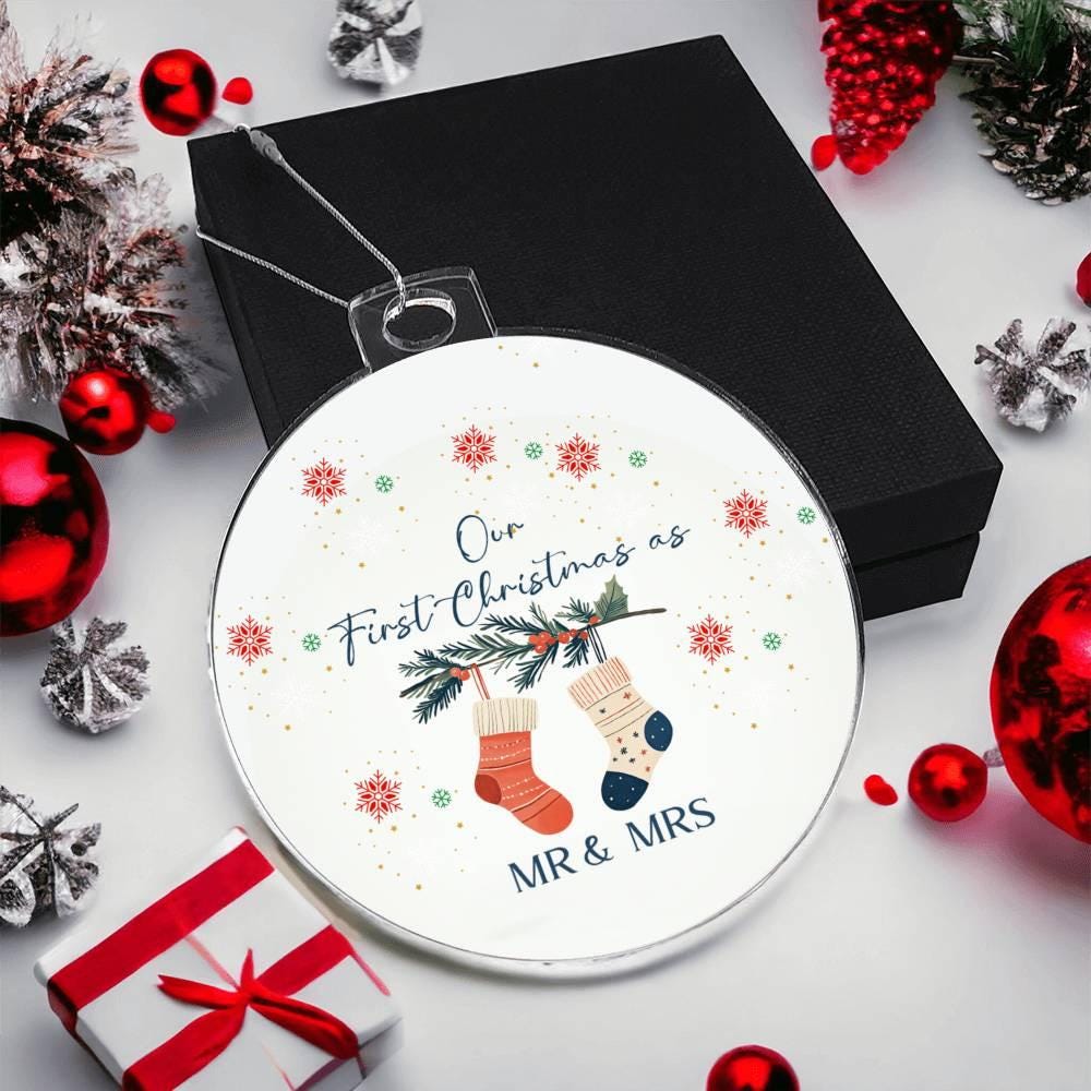 2024 Our First Christmas Mr & Mrs Ornament – Newlywed Couple Ornaments – view 4