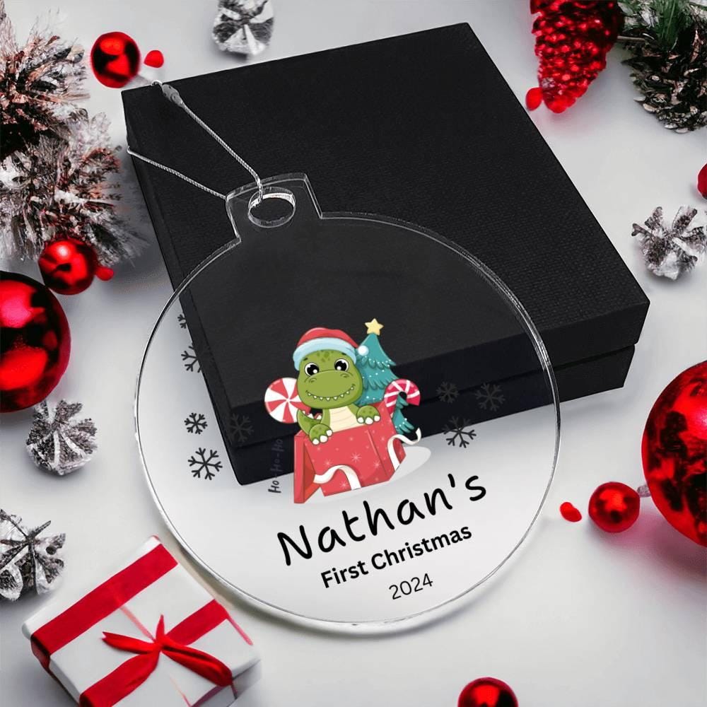 Personalized Baby's First Christmas Ornament 2024 – Baby Shower Gift – view 5