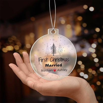 Personalized First Christmas Married Ornament 2024 - Custom Mr & Mrs – view 5