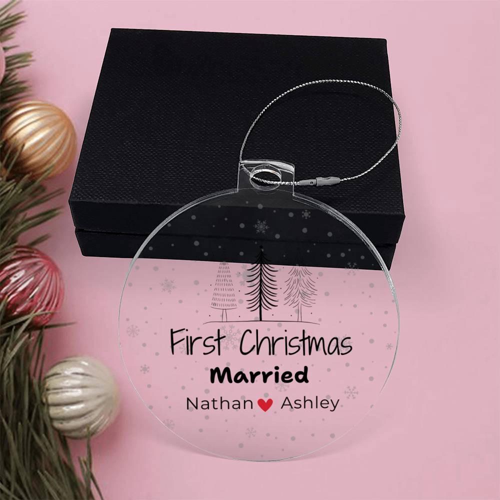 Personalized First Christmas Married Ornament 2024 - Custom Mr & Mrs – view 7