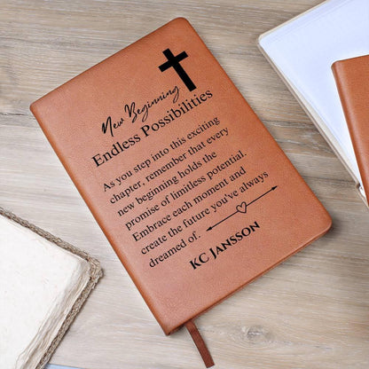 Personalized New Beginnings Leather Journal – New Job Gifts – view 10
