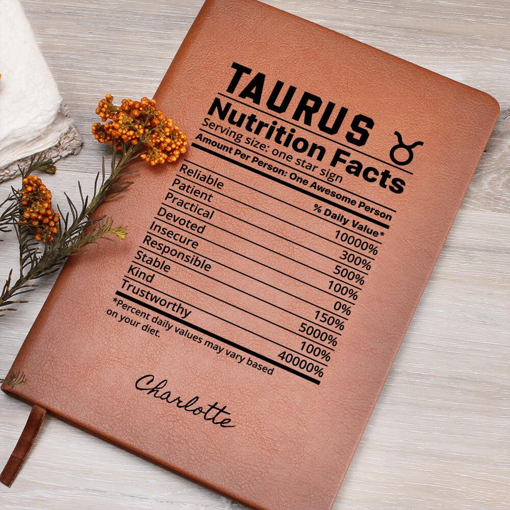 Taurus nutrition facts Personalized Leather Journal – Gifts for Taurus
