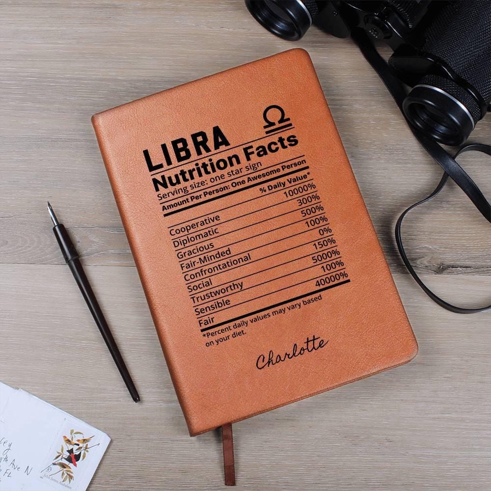 Libra nutrition facts Personalized Leather Journal – Gift for Libra – view 7