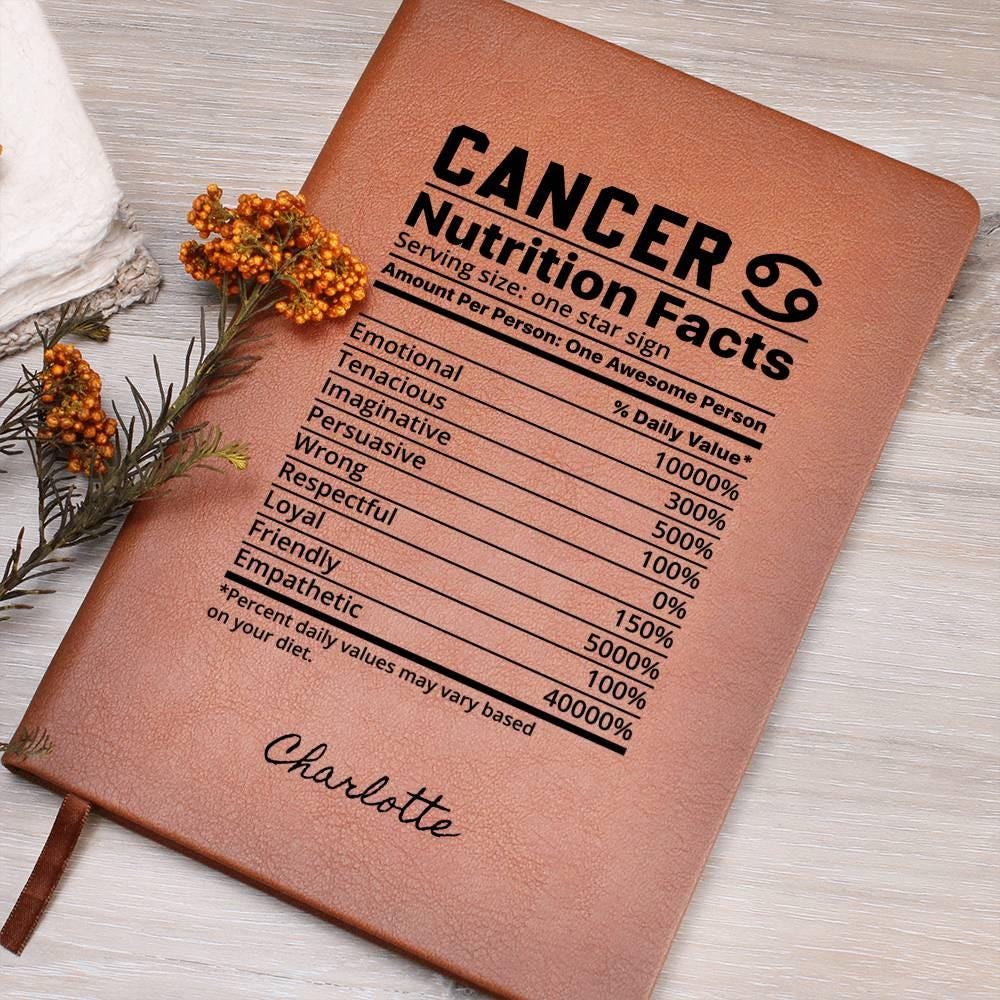 Personalized Cancer Zodiac Vegan Leather Journal – Astrology Journal