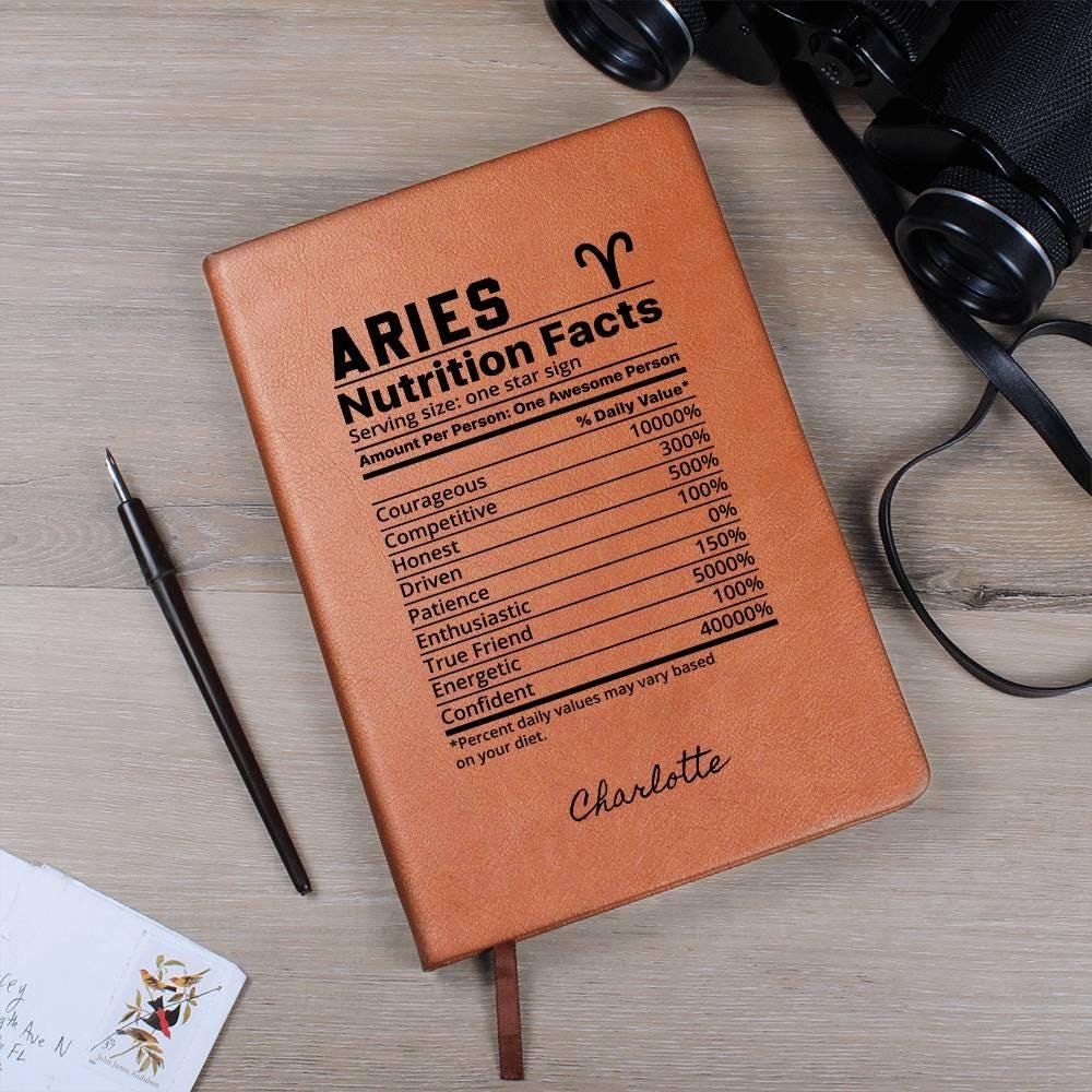 Aries nutrition facts Personalized Zodiac Leather Journal – view 7
