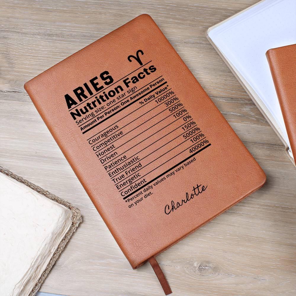 Aries nutrition facts Personalized Zodiac Leather Journal – view 10