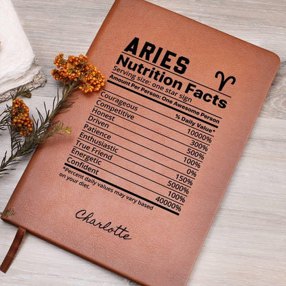 Aries nutrition facts Personalized Zodiac Leather Journal