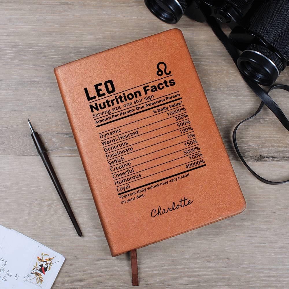 Personalized Leo nutrition facts Zodiac Journal – Gift for Leo Friend – view 8