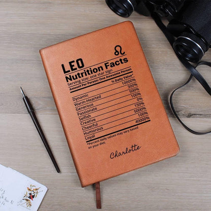 Personalized Leo nutrition facts Zodiac Journal – Gift for Leo Friend – view 8