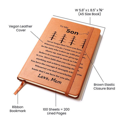 Personalized Leather Journal Gift for Son – Gift from mom – view 5