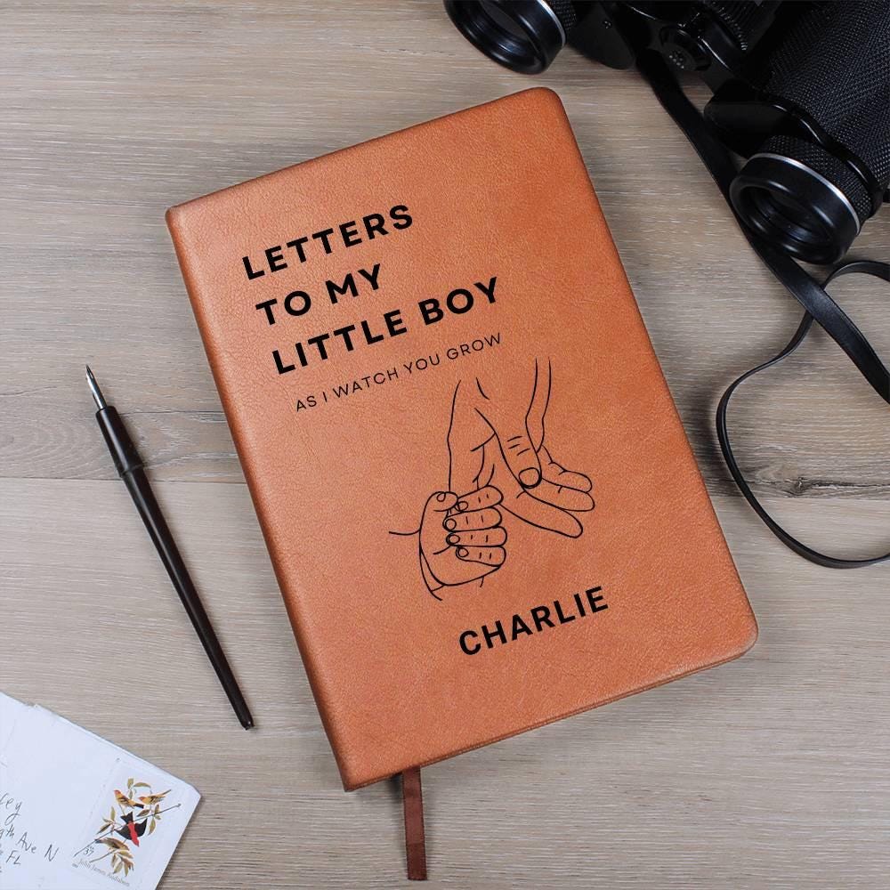 Personalized Letters to My Little Boy leather Journal – view 2
