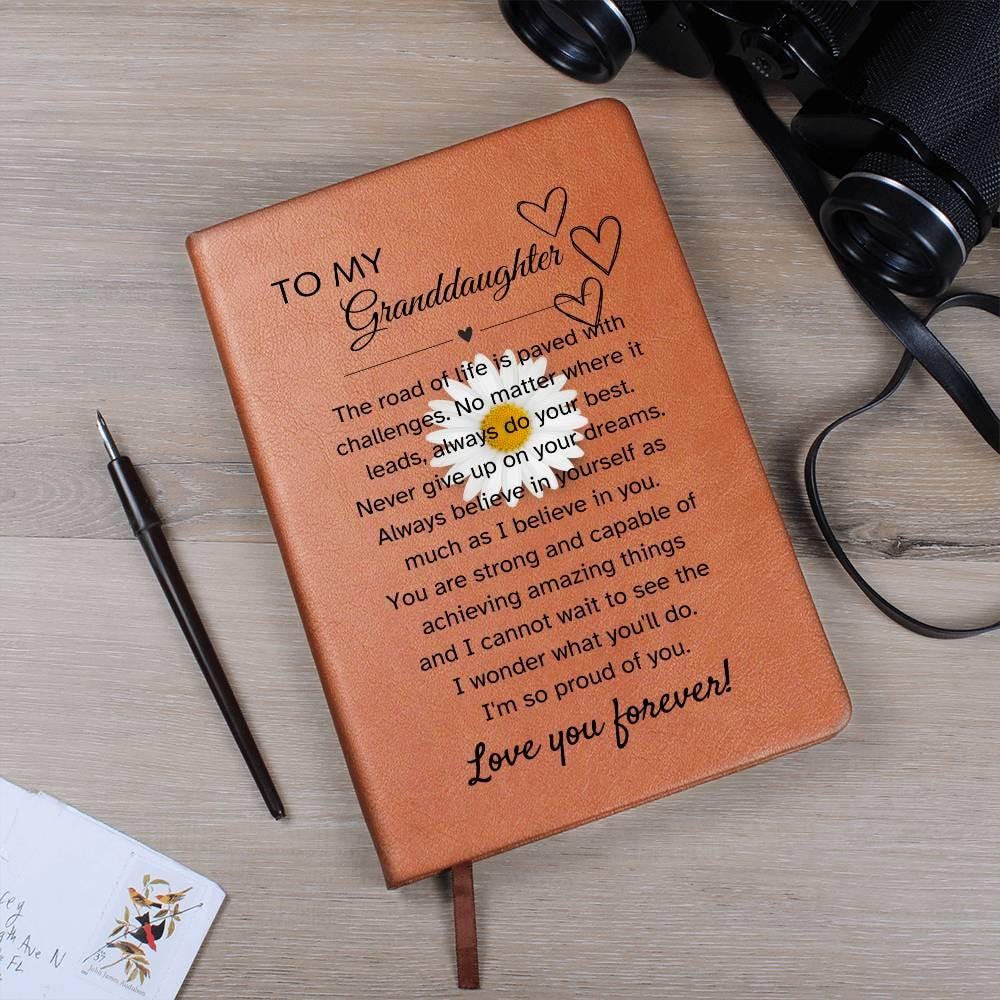 To My Granddaughter Personalized Leather Journal – Custom Name Journal – view 2