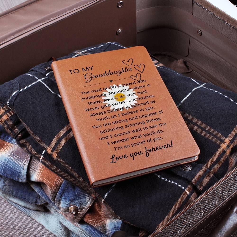To My Granddaughter Personalized Leather Journal – Custom Name Journal – view 3