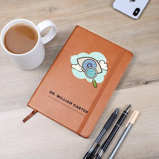 Optician Personalized Leather Journal – Gift for Eye Doctor – view 2