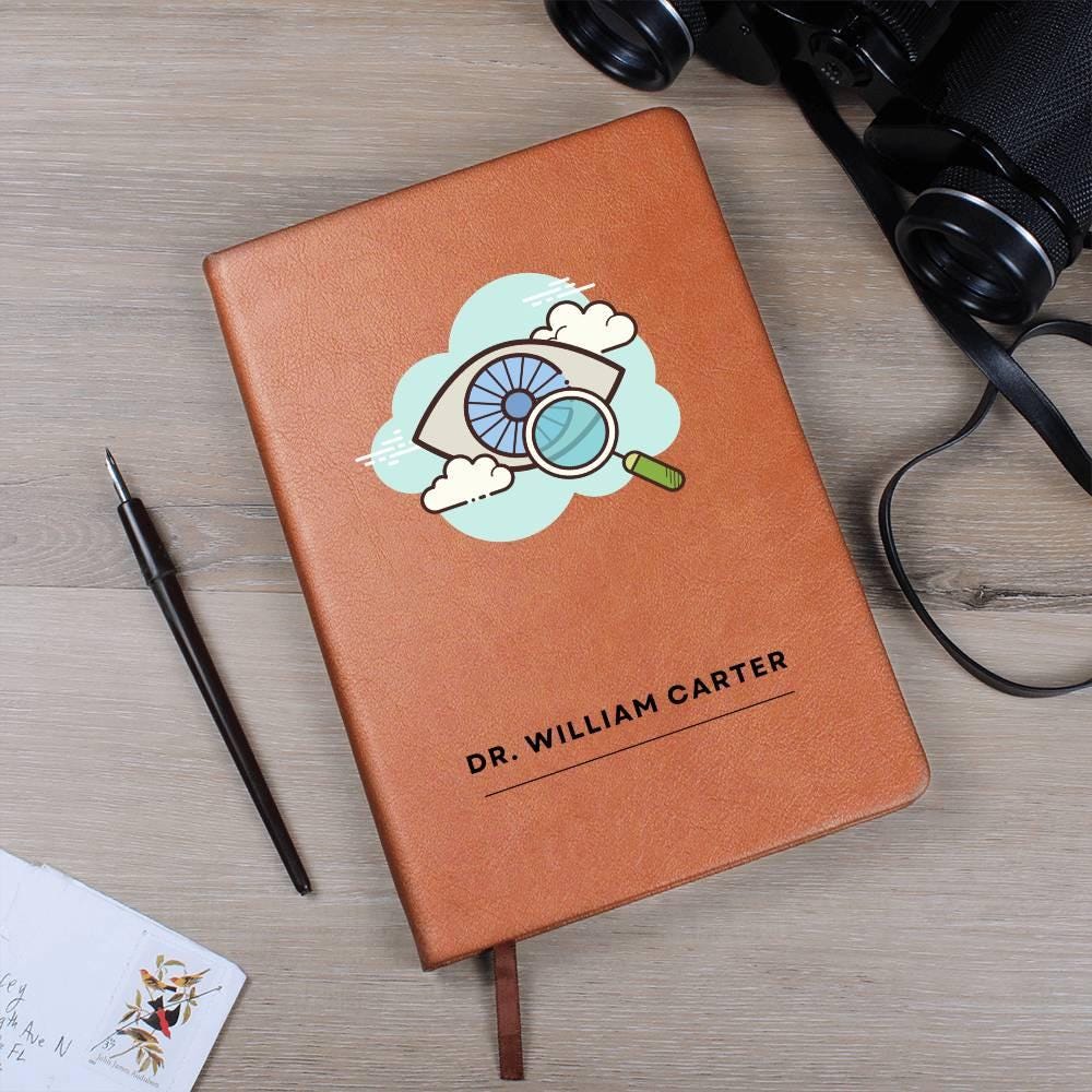 Optician Personalized Leather Journal – Gift for Eye Doctor – view 5