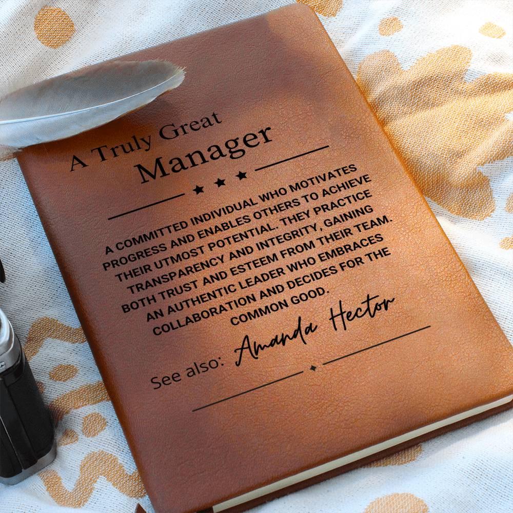 Personalized Manager Leather Journal Gift – Custom Boss Appreciation