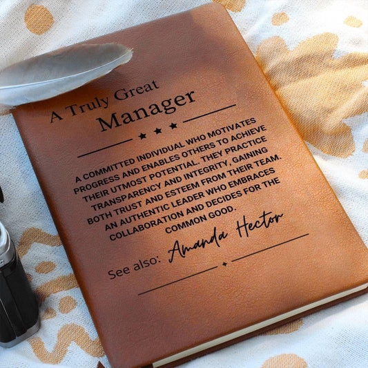 Personalized Manager Leather Journal Gift – Custom Boss Appreciation