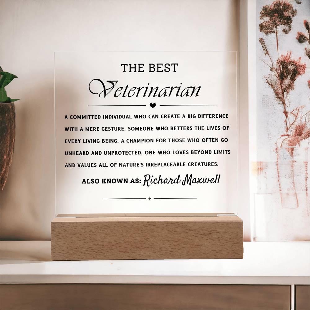 Personalized Veterinarian Gift LED Acrylic Plaque – Animal Clinic – view 4