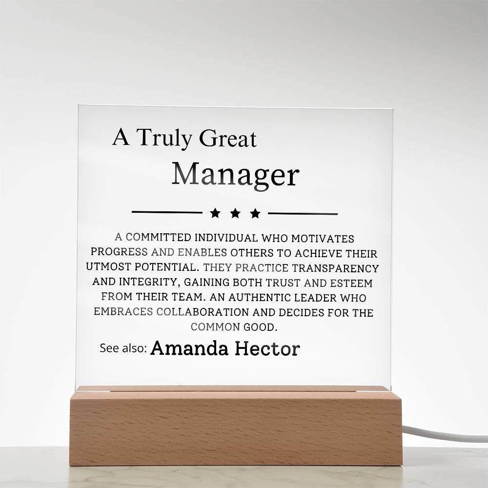 Personalized Manager Appreciation Gift LED Acrylic Plaque – view 4